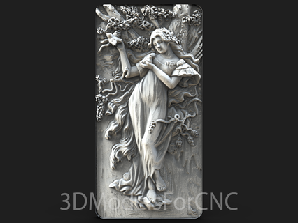 3d modèle stl fichier cnc routeur laser imprimante Dame printemps nature femme 3d print model - Mito3D