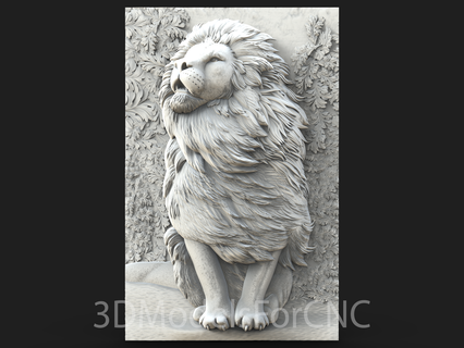 3d modèle stl fichier cnc routeur laser imprimante Lion 1 animal 3d print model - Mito3D