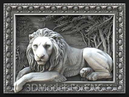 3d model stl dosya cnc yönlendirici lazer yazıcı aslan 2 doğa hayvan orman 3d print model - Mito3D