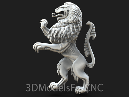 3d modèle stl fichier cnc routeur laser imprimante Lion 4 animal 3d print model - Mito3D