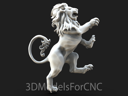 3d modèle stl fichier cnc routeur laser imprimante Lion 5 animal 3d print model - Mito3D