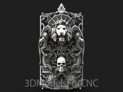 3d modèle stl fichier cnc routeur laser imprimante Lion crâne animal terrifiant mystérieux 3d print model - Mito3D