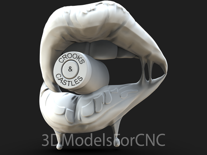 3d modelo stl expediente cnc enrutador láser impresora labios mordiendo bala mujer 3d print model - Mito3D