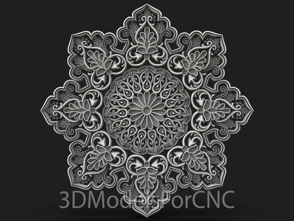3d Modell stl Datei cnc Router Laser Drucker Mandala 3d print model - Mito3D