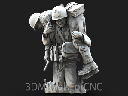 3d model stl file cnc router laser & printer medic carry soldier gun soldiers uniforms 3d print model - Mito3D