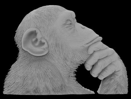 3d model stl file cnc router laser & 3d printer monkey model Art monkey model  3d print model - Mito3D