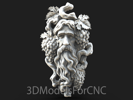 3d modello stl file cnc router laser stampante vecchio uomo uva barba baffi 3d print model - Mito3D
