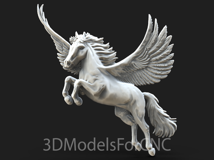 3d model stl dosya cnc yönlendirici lazer yazıcı Pegasus 4 hayvanlar at kanatlar 3d print model - Mito3D