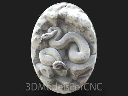3d modèle stl fichier cnc routeur laser imprimante serpent sonnette rochers animaux 3d print model - Mito3D
