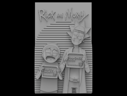 3d Modell stl Datei cnc Router Laser Drucker Rick Morty Kunst Karikatur 3d print model - Mito3D
