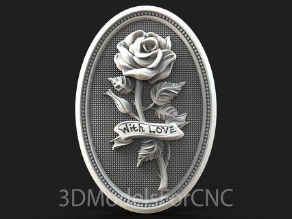 3d model stl file cnc router laser & 3d printer rose love model rose love  3d print model - Mito3D