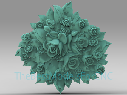 3d model stl file cnc router laser & printer roses decor Art bouquet 3d print model - Mito3D