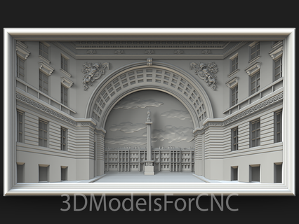 3d model stl file cnc router laser & printer saint petersburg yard building 3d print model - Mito3D