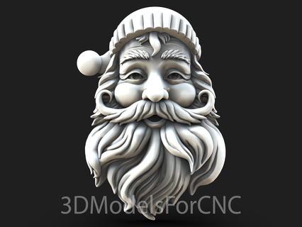 3d modelo stl expediente cnc enrutador láser impresora Papa Noel claus 12 Navidad barba 3d print model - Mito3D