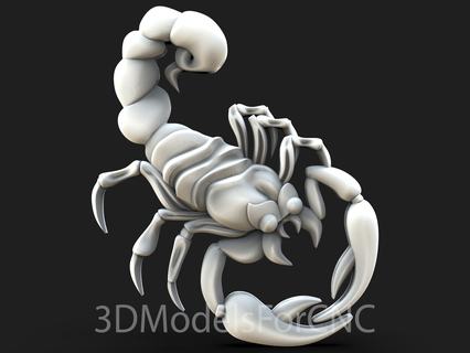 3d model stl file cnc router laser & printer scorpion 2 3d print model - Mito3D