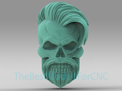 3d modello stl file cnc router laser stampante cranio barba capelli baffi 3d print model - Mito3D