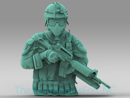 3d model stl file cnc router laser & printer special task force Art soldier 3d print model - Mito3D