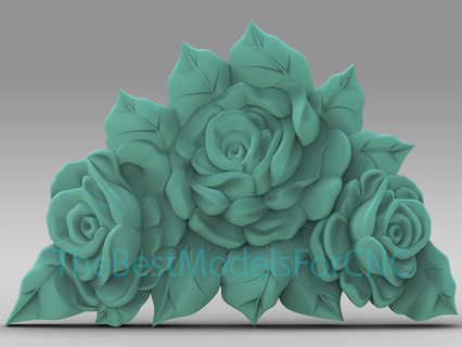 3d model stl file cnc router laser & printer three roses decoration Art bouquet 3d print model - Mito3D
