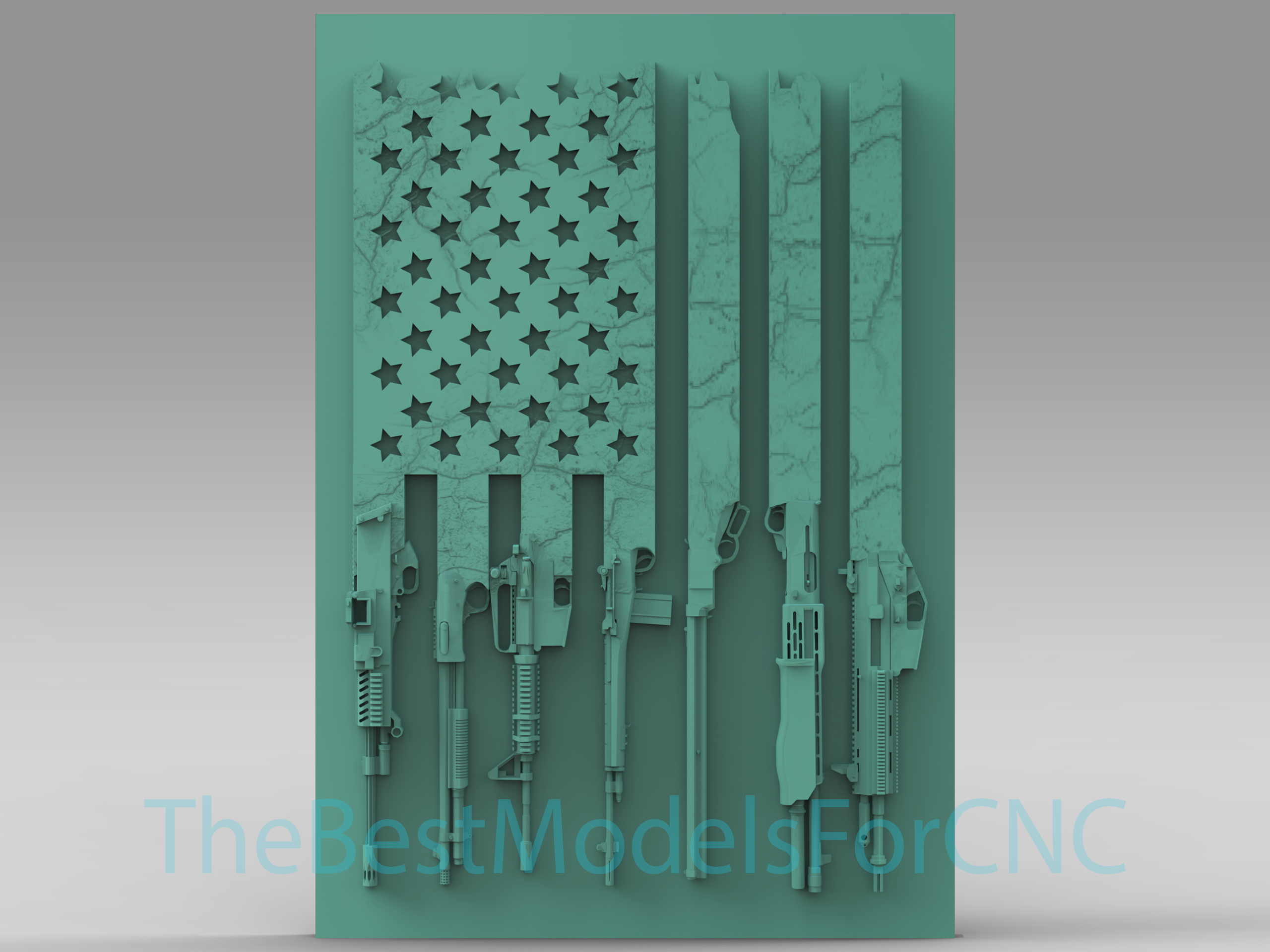 3d model stl dosya cnc yönlendirici lazer yazıcı us bayrak silahlar Sanat kullanım 3D print model - Mito3D