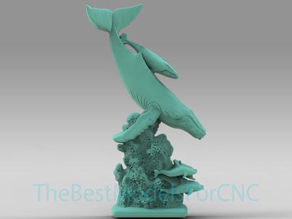 3d modello stl file cnc router laser stampante balene delfini arte arredamento 3d print model - Mito3D