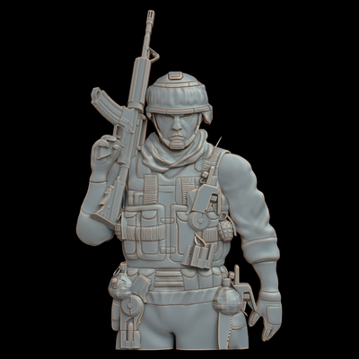 3d model stl file cnc router laser & printer 1106 soldier art 1106 bas-relief relief printing 3d print model - Mito3D