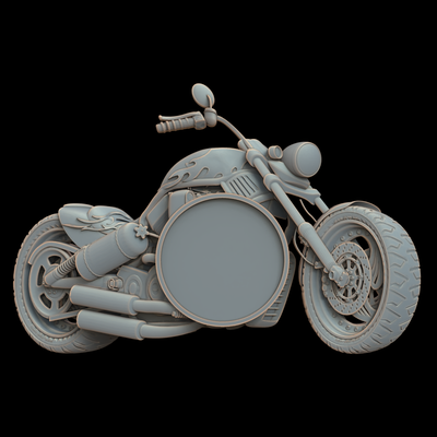3d model stl file cnc router laser & printer 1111 motorcycle clock art bas-relief relief printing 3d print model - Mito3D
