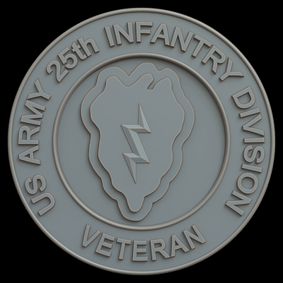 3d model stl file cnc router laser & printer 2231 usa army 25th infantry division veteran art 2231 bas-relief relief printing 3d print model - Mito3D