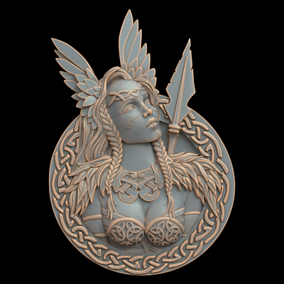 3d model stl file cnc router laser & printer 2404 valkyrie art 2404 bas-relief relief printing 3d print model - Mito3D