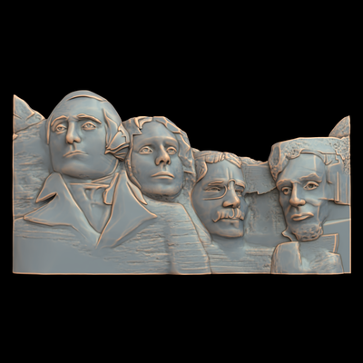 3d model stl file cnc router laser & printer 2417 mount rushmore art 2417 bas-relief relief printing 3d print model - Mito3D