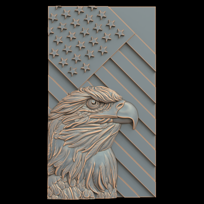 3d model stl file cnc router laser & printer 3248 american eagle art 3248 bas-relief relief printing 3d print model - Mito3D