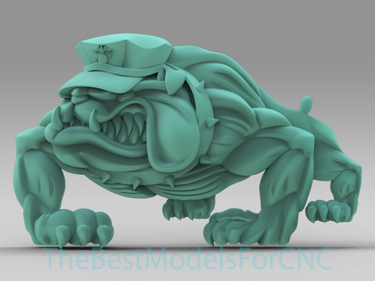 3d model stl file cnc router laser & printer police bulldog 3d print model - Mito3D