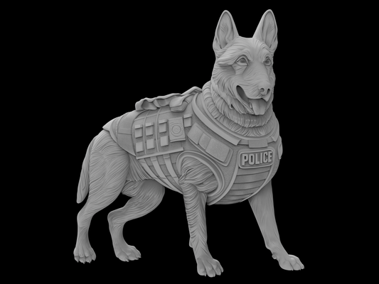 3d model stl file cnc router laser & printer police dog art animal 3d print model - Mito3D