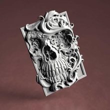 3d model stl gothic skull panel intrior anatomical rock 3d print model - Mito3D