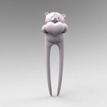 3d modelo stl grampo Urso pelúcia brinquedo enfeite cabelo simplicidade figura 3d print model - Mito3D