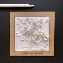 3d Modell stl Seattle gerahmt Souvenir Stadt Karte Drucken cnc Architektur Design Rahmen Gebäude 3d print model - Mito3D