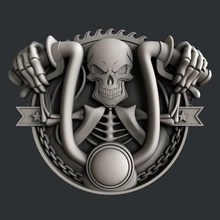 3d models skull motorcycle art 3dmodels printer bones magic artcam aspire vcarve 3d print model - Mito3D