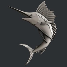 3d models swordfish art 3dmodels printer magic artcam aspire vcarve 3d print model - Mito3D