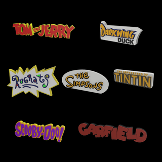 3d Mehrfarbig Logo Zeichen klassisch Cartoons Pack Karikatur Tom Jerry Scooby doo Garfield rugratz Tim Struppi Simpsons zeichnen Ente 3d print model - Mito3D