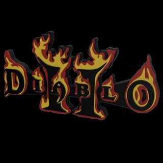 3d multicolor logo sign - diablo 2 diablo vintage classic video game gaming gamer role playing dungeon blizz  3d print model - Mito3D