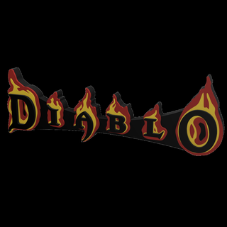 3d multicolor logo sign - diablo vintage classic video game gaming gamer role playing dungeon blizz 3d print model - Mito3D