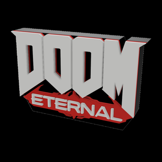 3d multicolor logo sign - doom eternal mars demon doomslayer doomguy bethesda gaming playstation xbox idsoftware 3d print model - Mito3D