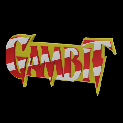 3d multicolore logo signe gambit men '97 hommes xavier mutant mcu sentinal merveille bande dessinée animé animation bandes dessinées magnéto bête jubilé coquin tempête woverine jean gris 3d print model - Mito3D