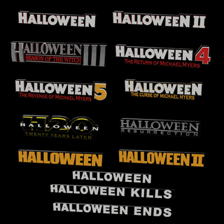 3d multicolore logo cartello Halloween orrore film titoli megapack 3d print model - Mito3D