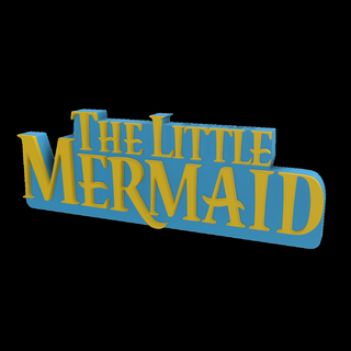 3d multicolor logo sign - little mermaid disney princess cartoon scutter flounder ursula triton 3d print model - Mito3D