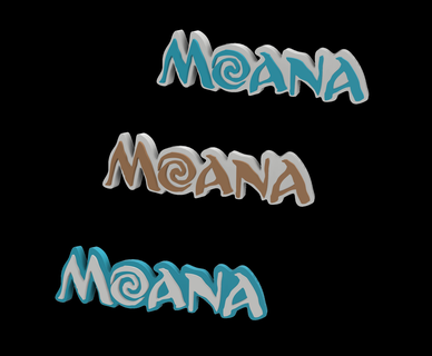 3d multicolor logo sign - moana movie cinema film animated kids children disney hawaii vaiana oceania polynesian motunui 3d print model - Mito3D