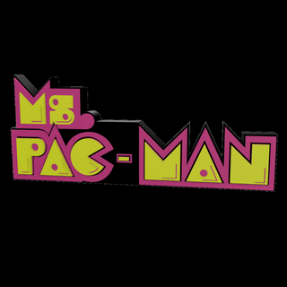 3d multicolore logo cartello ms pac man pacman paco arcade gioco video Vintage classico pixel 3d print model - Mito3D