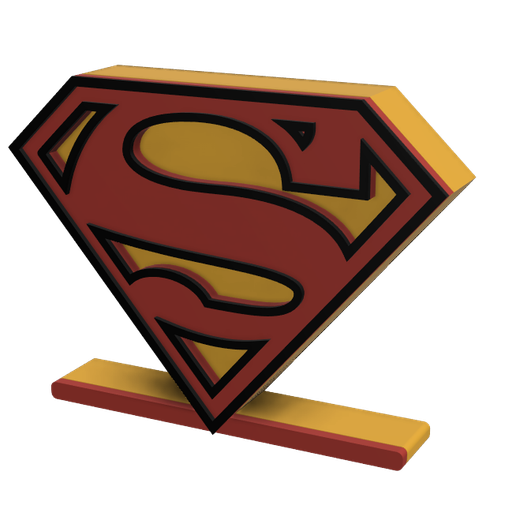 3d multicolor logo sign - superman 3D print model - Mito3D
