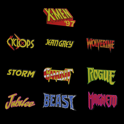 3d multicolor logo sign - x-men '97 mutant logos megapack xmen x men xavier mcu sentinal marvel comic animated animation comics magneto beast jubilee rogue gambit storm woverine jean grey 3d print model - Mito3D