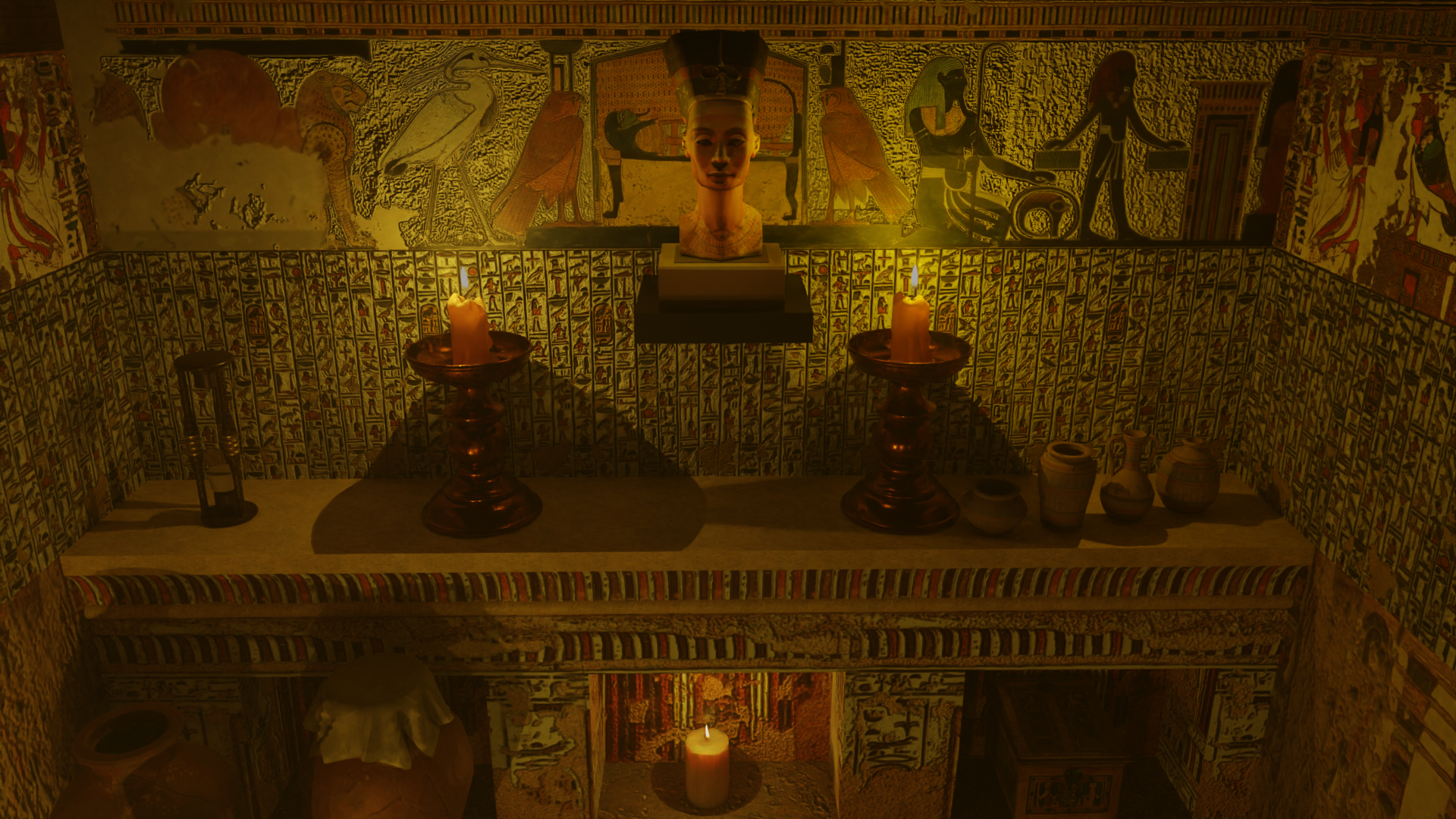 3d nefertari tombeau égyptien egypte ancien architectural sculpture tomp statue temple pharaon statuette virtuel réalité espace boutique photos intérieur pyramide 3D print model - Mito3D