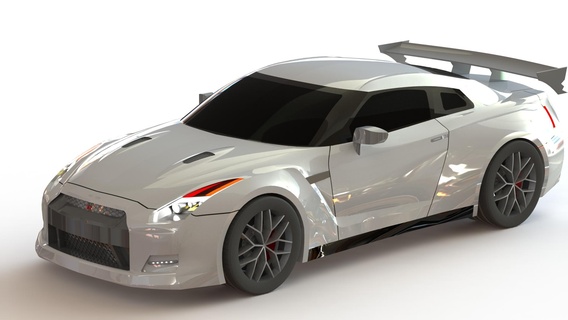 3d Nissan gtr Nissan araba oyun rc sanat lence 3d print model - Mito3D